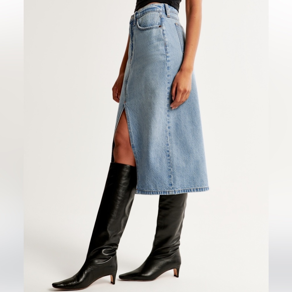 Abercrombie & Fitch Denim Midi Skirt